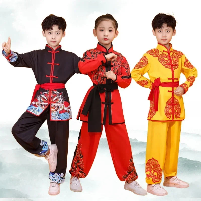 Chinese Kung Fu Uniform Children Wushu Sets Baby Martial Arts Costumes Girl Suit Perform Outfit Kids Clothes Boy Tai Chi Set