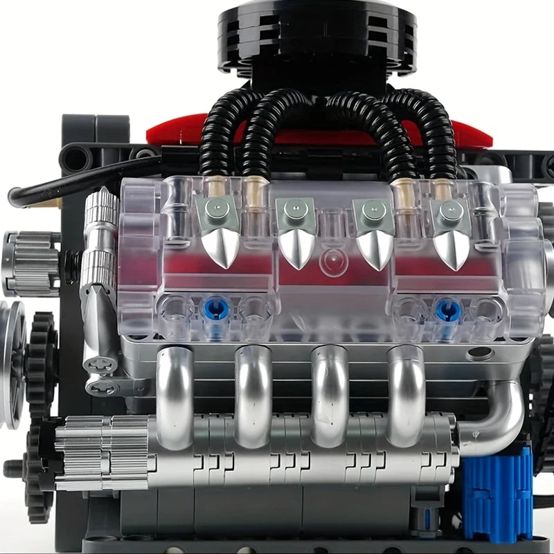 487PCS LSX454 V8 Engine Building Blocks Model Simulated Gearbox Assembly Technical Bricks Toys Ornaments For Boys Adult Gifts