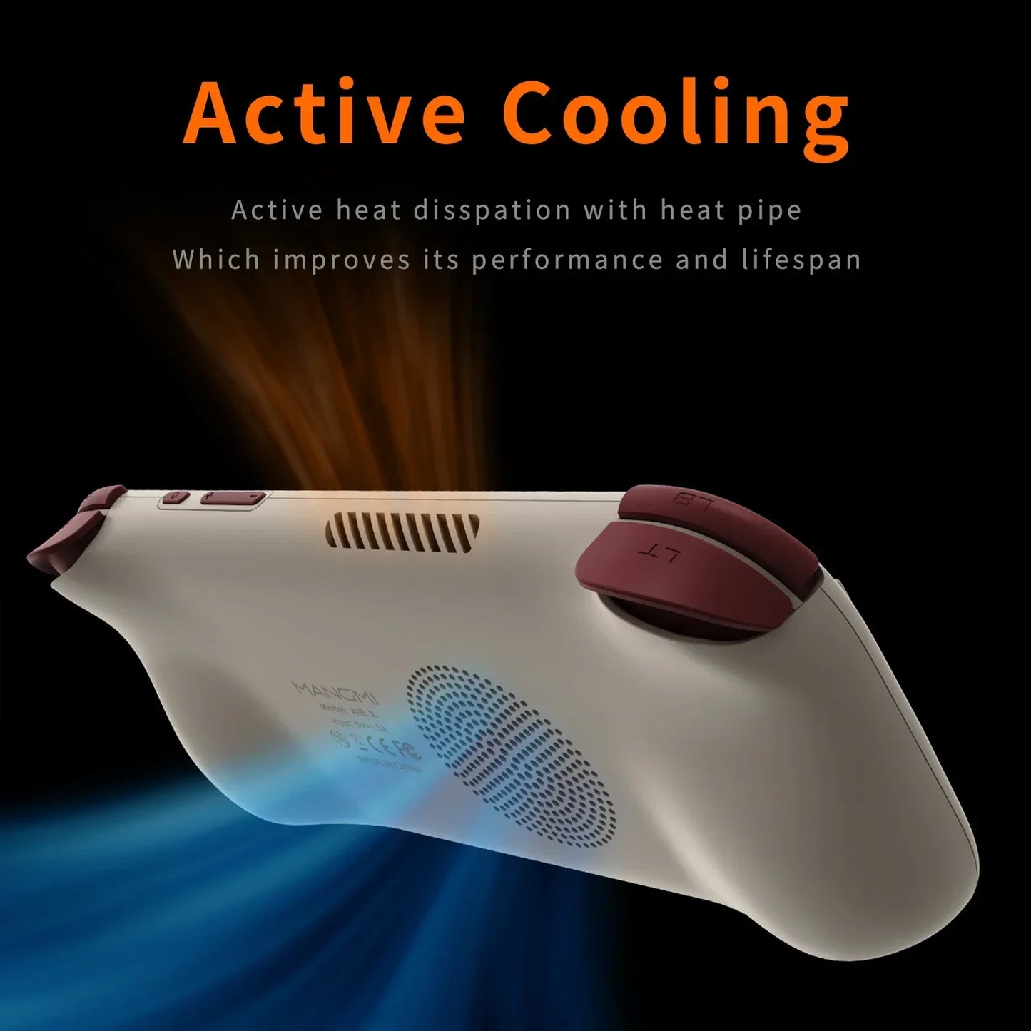 Ampown MANGMI AIR X Handheld Game Console Snapdragon 662 5.5'' Touchscreen Android 14 Active Cooling Fan 15W Fast Charging RGB
