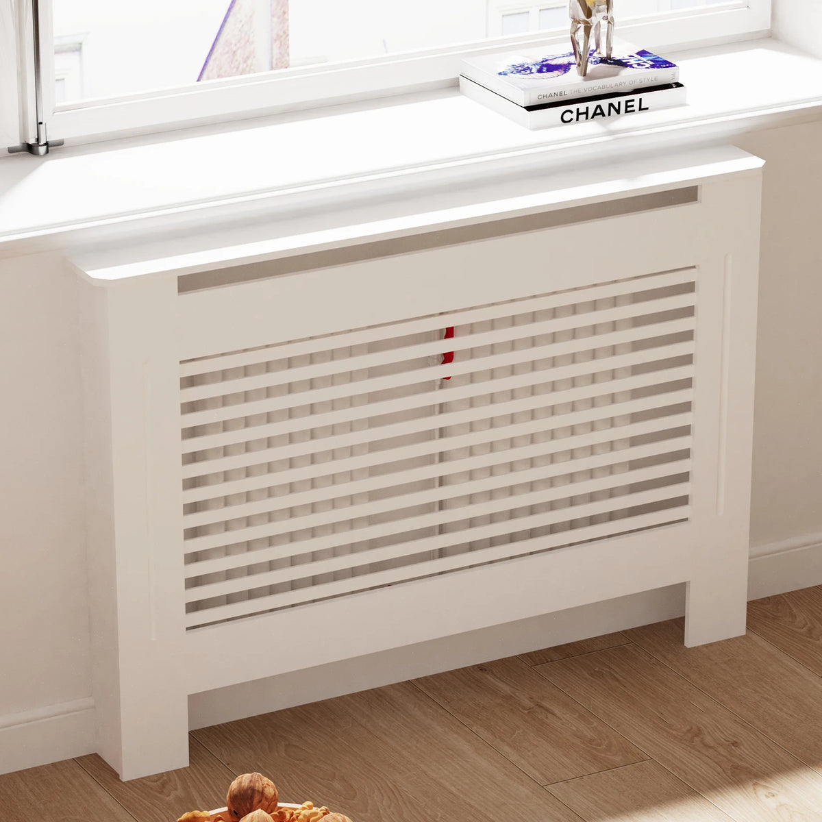 Modern MDF Wood Radiator Cover Cabinet With Ventilated Grill Shelf