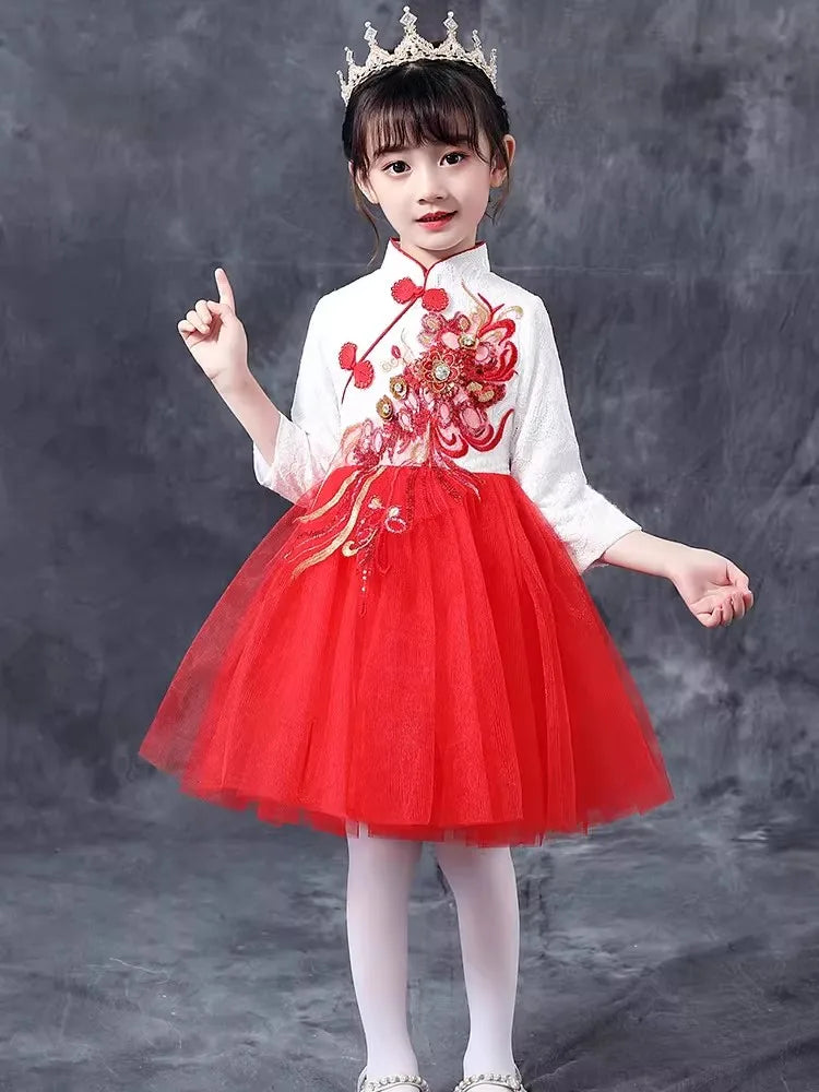 Kids Dresses for Girls Clothes Chinese New Year Dress Baby Princess Hanfu Party Cosplay Performance Costumes Children Clothing