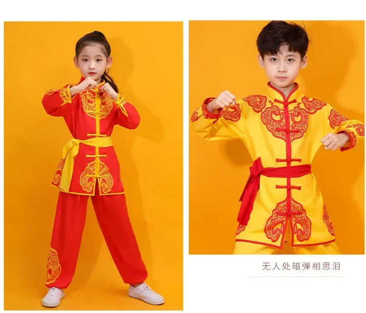 Chinese Kung Fu Uniform Children Wushu Sets Baby Martial Arts Costumes Girl Suit Perform Outfit Kids Clothes Boy Tai Chi Set