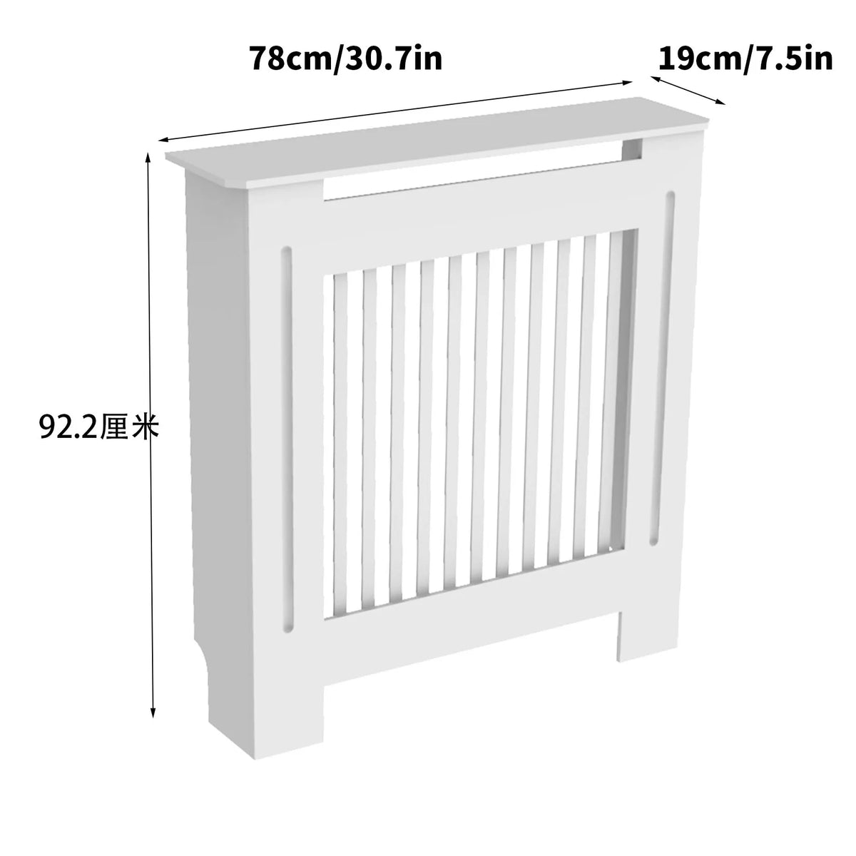 Modern MDF Wood Radiator Cover Cabinet With Ventilated Grill Shelf