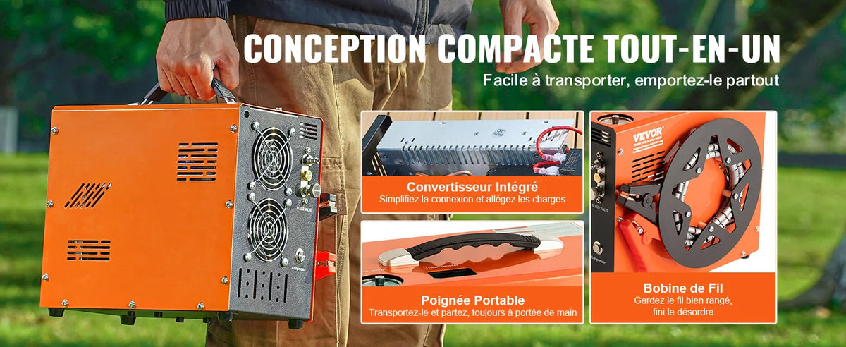 SucceBuy Portable PCP Air Compressor With 4500PSI And Power Converter