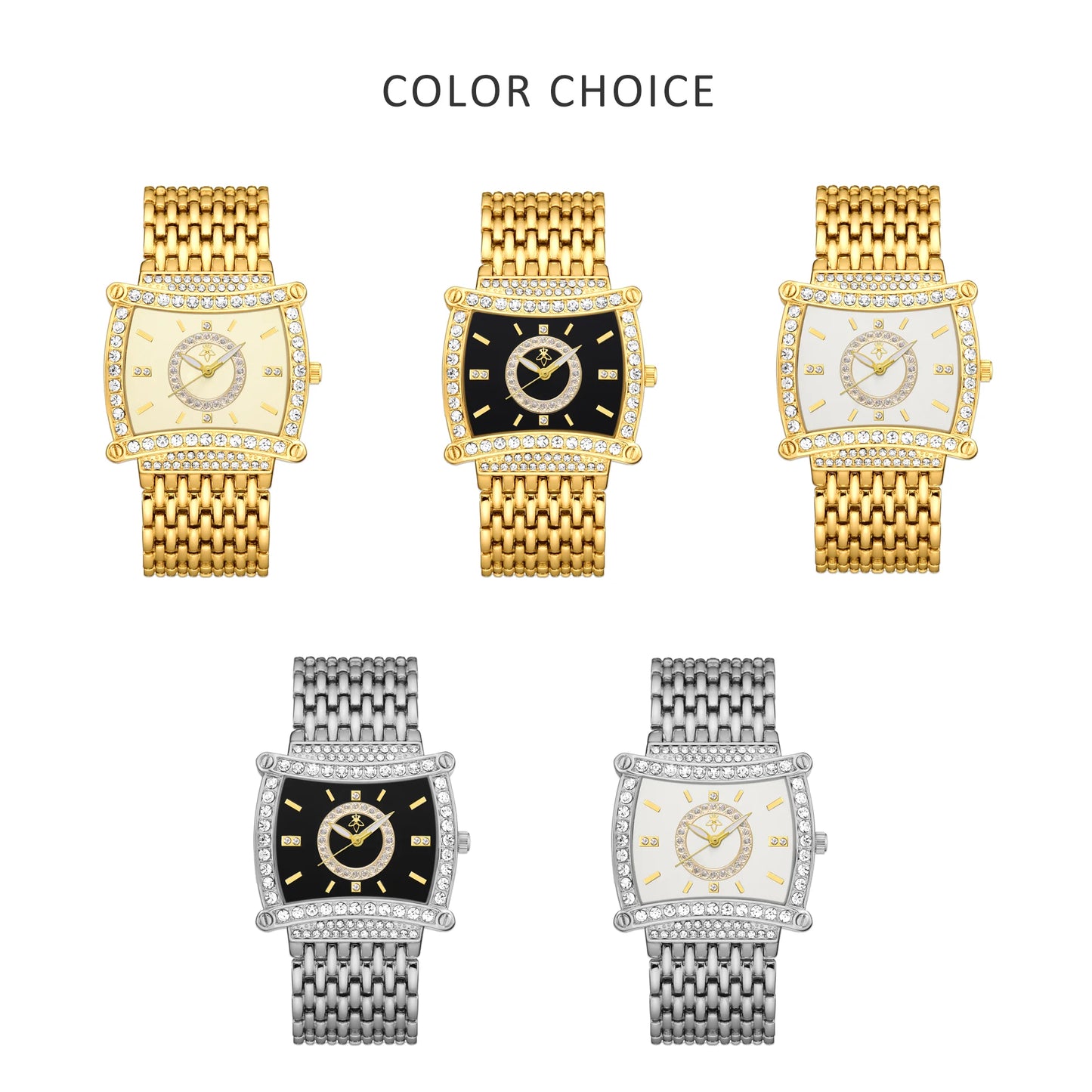 YaLaLuSi Fashion Waterproof Sports Watch Women, Gold Diamond Black Dial Square Wristwatch, Luxury Dress Timepiece, Free Shipping