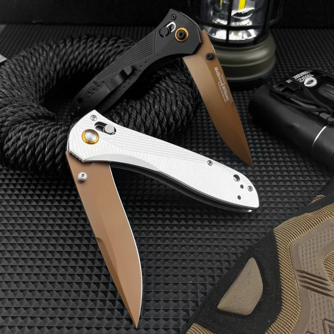 Factory Direct 710 Silver Handle Folding Pocket Knife, 9Cr18MoV Sharp Blade with Light Aviation Aluminum Handle, Custom Logo Engraving Supported, Gift Knife for Birthday & Holiday, Wholesale & Retail Available, US Local Wareh