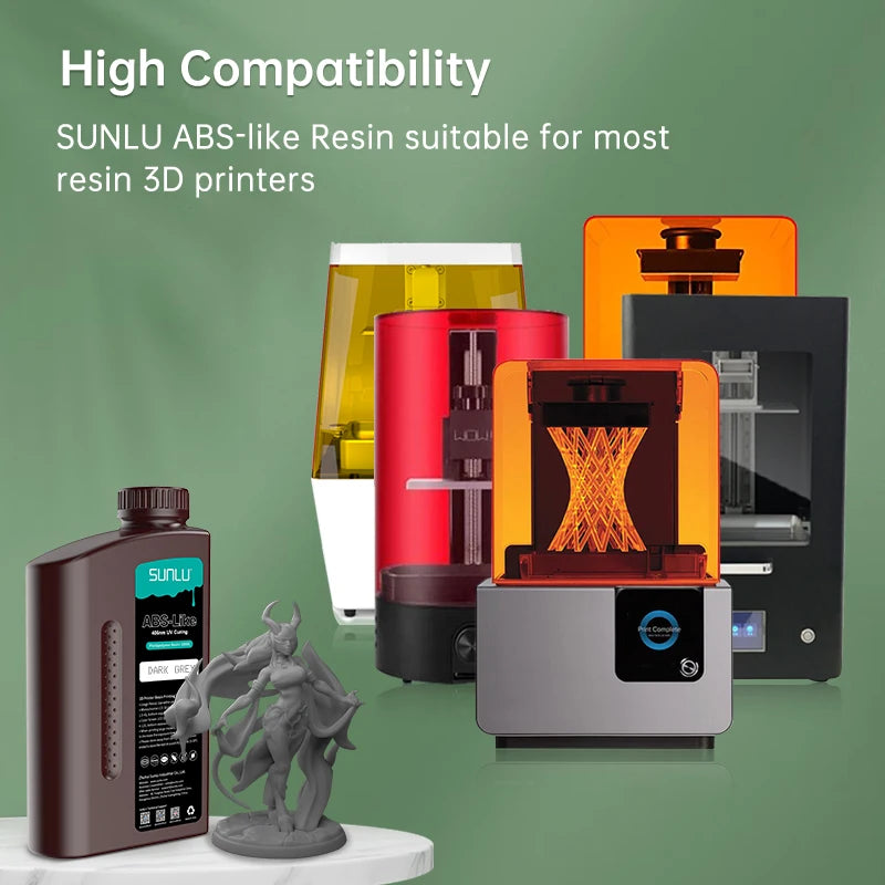 SUNLU UV ABS Like Resin 405nm 10KG Low Odor And Low Shrinkage For LCD 3D Printer Printing Material 3D Printing Fast  Shipping
