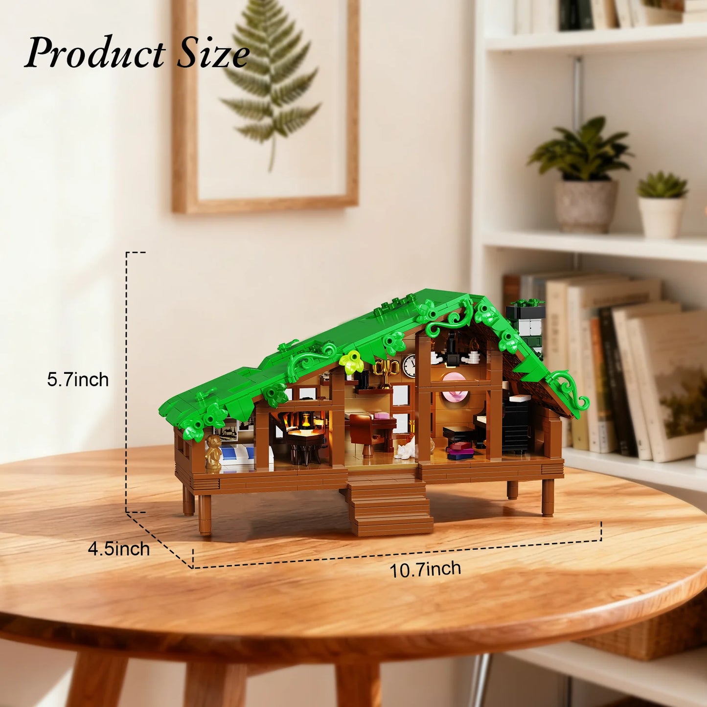 Folk Cabin Building Blocks Set Forest Cabin House Bricks Toys Christmas, Birthday Gifts for Girls Adult (664 PCS)