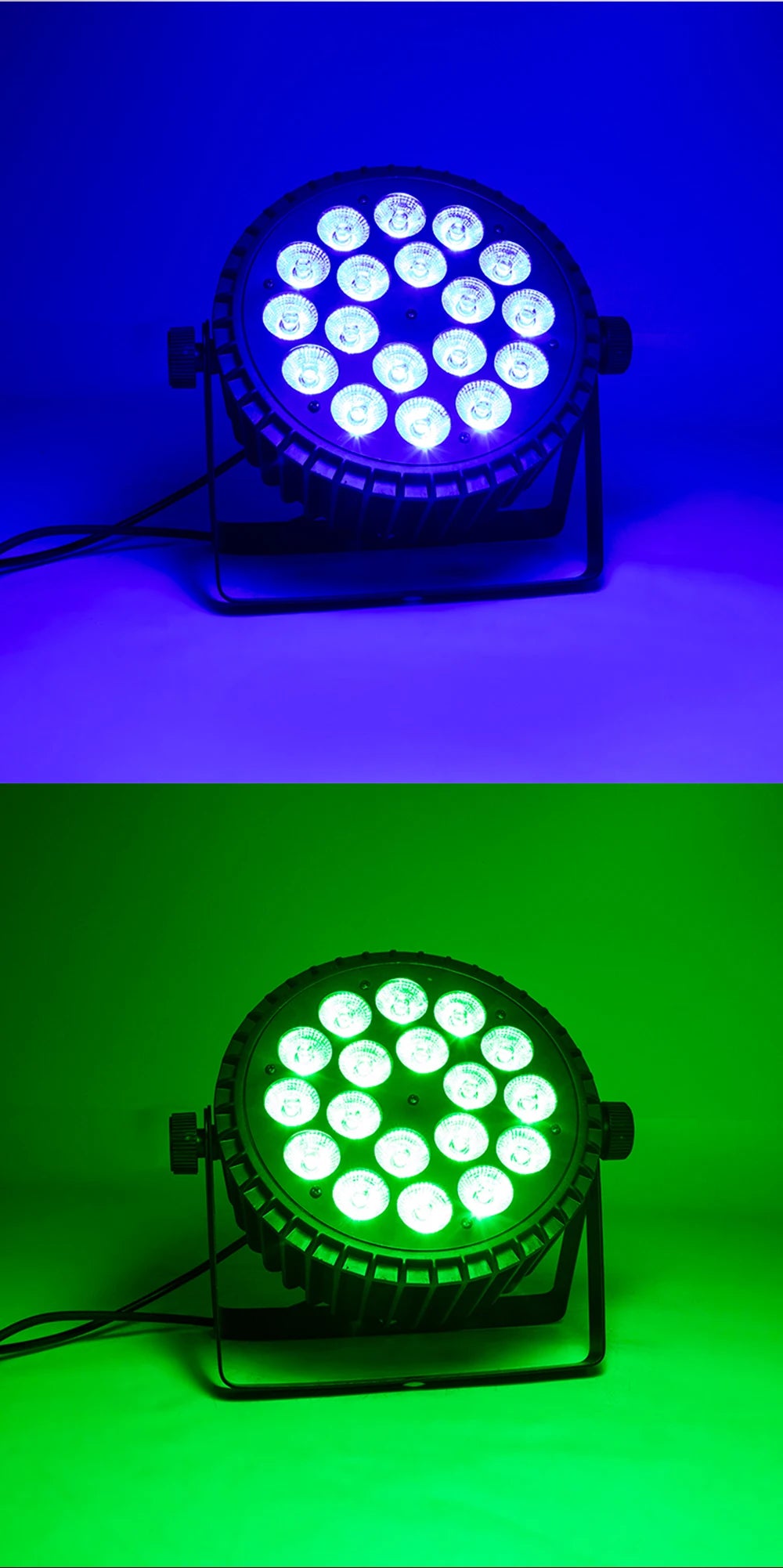 SHEHDS 4PCS Aluminum Alloy LED Flat Par 18x12W RGBW/18x18W RGBWA+UV LED Lighting DMX512 Disco Christmas Lights DJ Audience