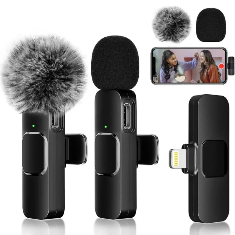 LISM Wireless Lavalier Microphones Two Pack Clip-On For iPhone Android