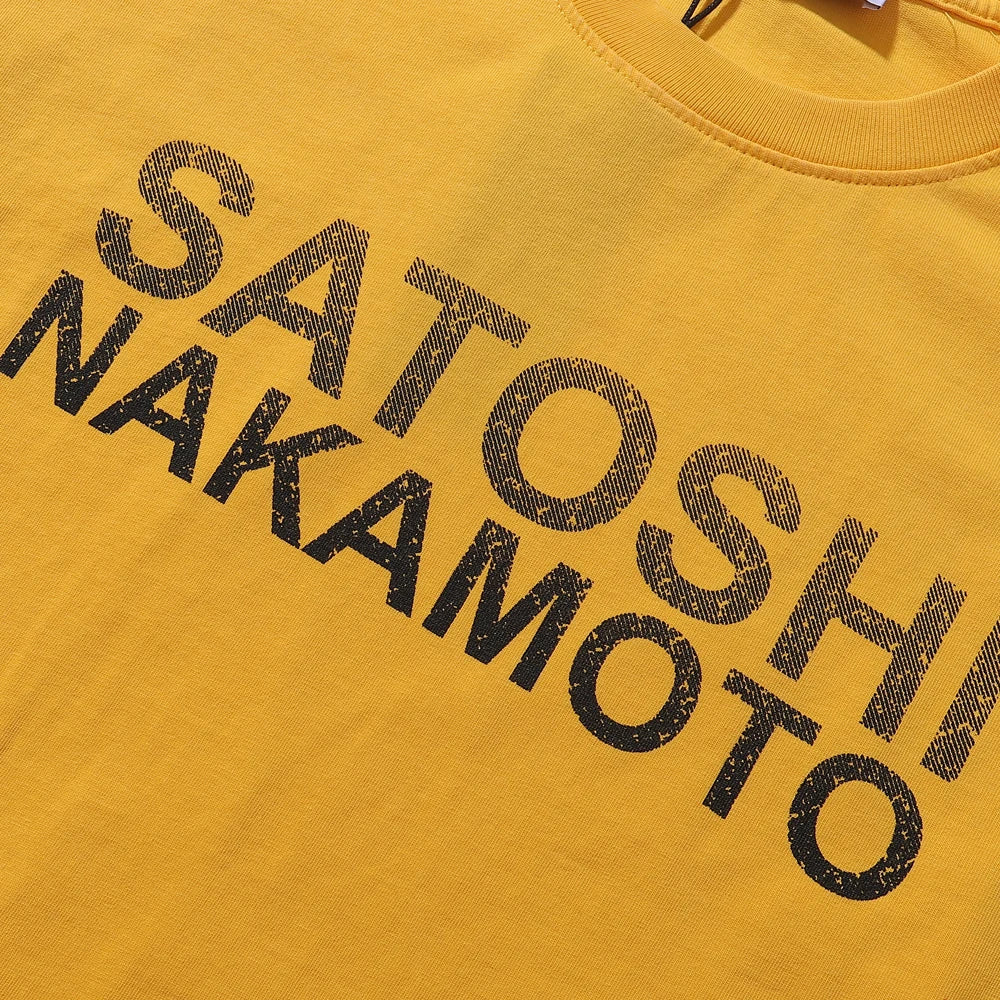 Free shipping New Satoshi Nakamoto Lost Boys T-shirt Printed with Washed Oversized 100% cotton Men Women T-shirts Y2K Fashion streetwear