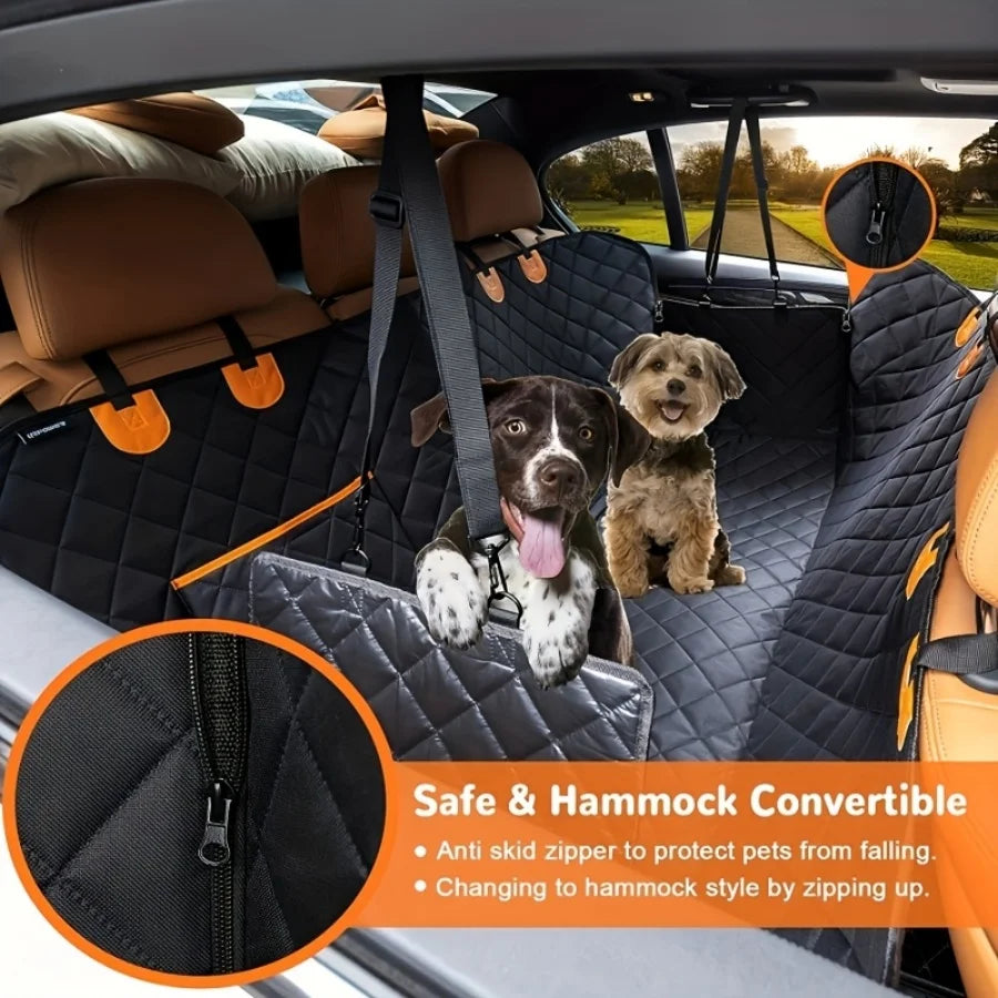 Dog Car Seat Cover for Pets 100% Waterproof Seat Cover Hammock 600D Heavy Duty Scratch Proof Nonslip Durable Soft Back Seat Covers for Cars and SUVs