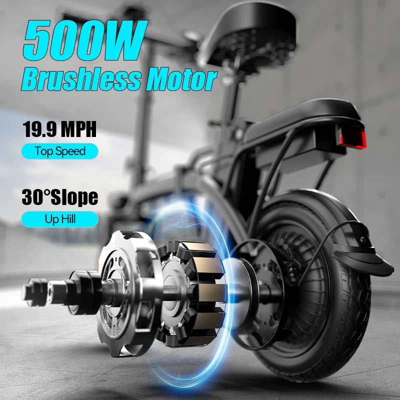 Compact Foldable Electric Bike For Adults Featuring Rear Disc Brake