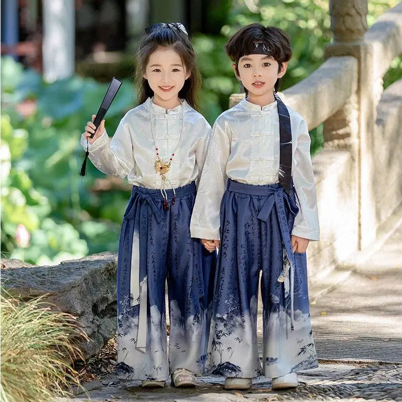 Chinese Hanfu Children Clothing Cosplay Performance Costume Kids Clothes Ethnic Style Children's Sets Girl Suit Two Piece Boy
