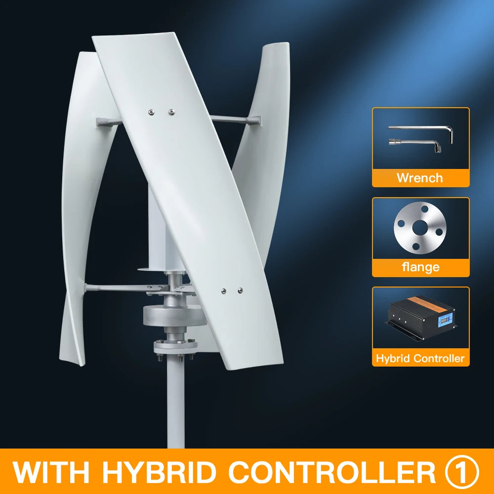 5000W 10000W Vertical Wind Turbine  12V/24V/48V Low Noise Free MPPT Controller Duty-Free Delivery In Poland
