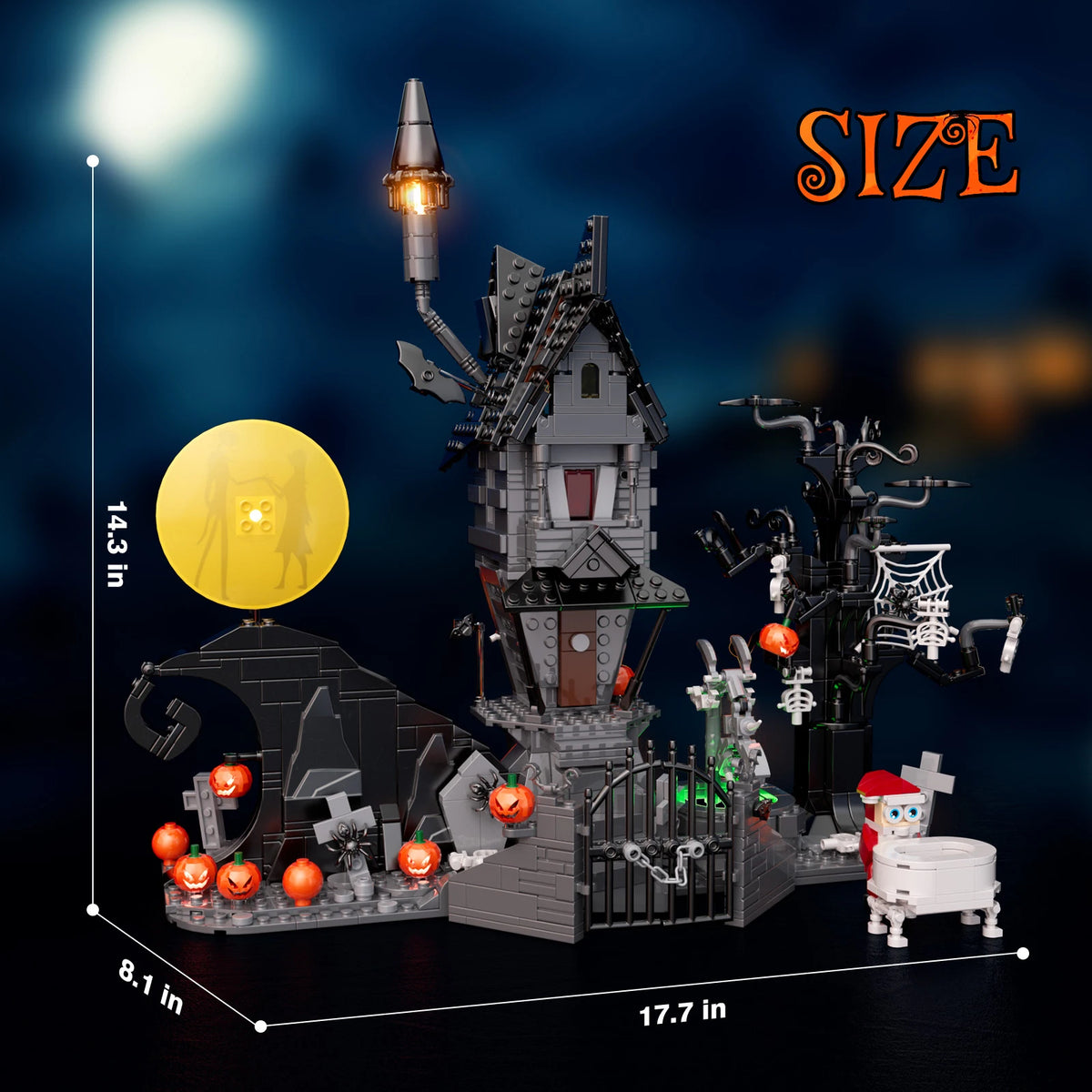 BuildMoc Halloween Nightmare House Building Blocks Set Pumpkin Ghost Skeleton Hut Bricks Toys Children Christmas Birthday Gifts