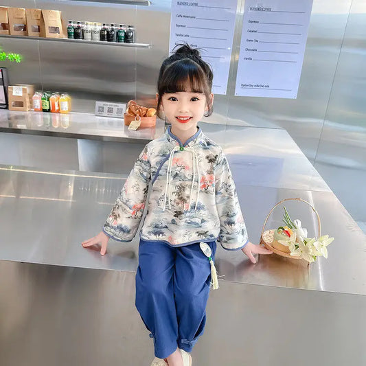 Chinese Hanfu Children Clothing Cosplay Performance Costume Kids Clothes Ethnic Style Children's Sets Girl Suit Two Piece Boy