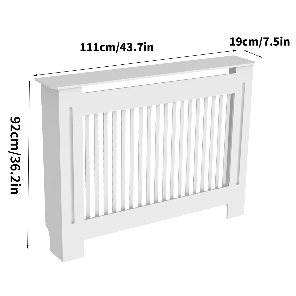 Modern MDF Wood Radiator Cover Cabinet With Ventilated Grill Shelf