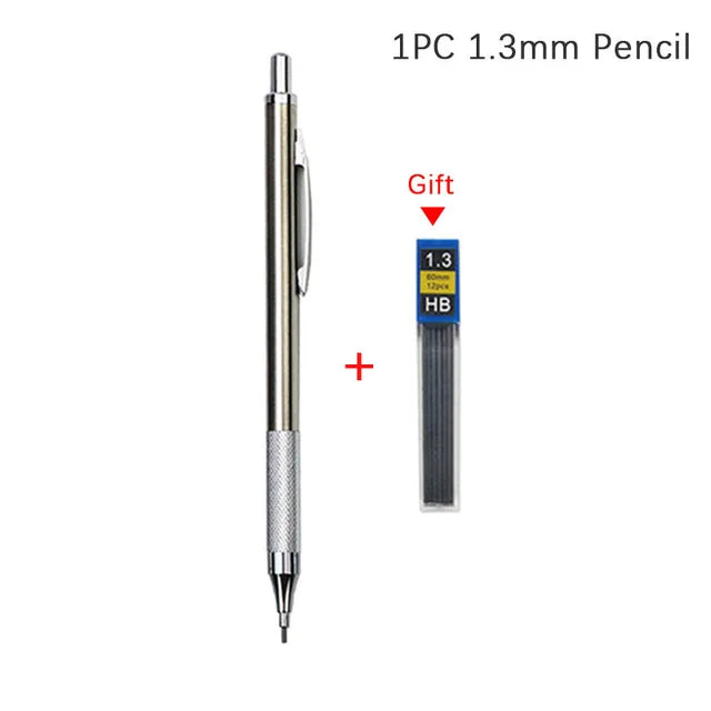 Mechanical Pencil Set Full Metal – Professional Art Drawing Automatic Pencil with Leads, Smooth Writing Sketching Tool for Office School Students