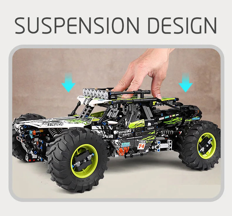 Mould King 18002 Technical Car Toys The MOC-19517 4WD RC Buggy Building Block Assembly Car Model Brick Set Kids Christmas Gift