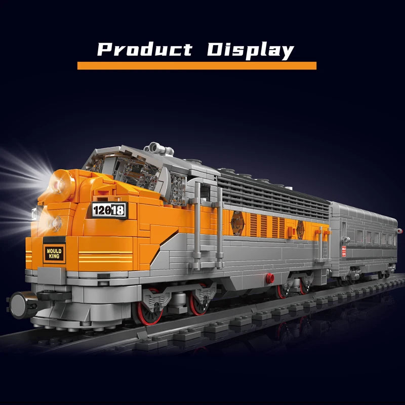 Mould King 12018 Technical Train Toys The RC USA EMD F7 WP Diesel Locomotive Building Block Brick Assembly Kids Christmas Gift