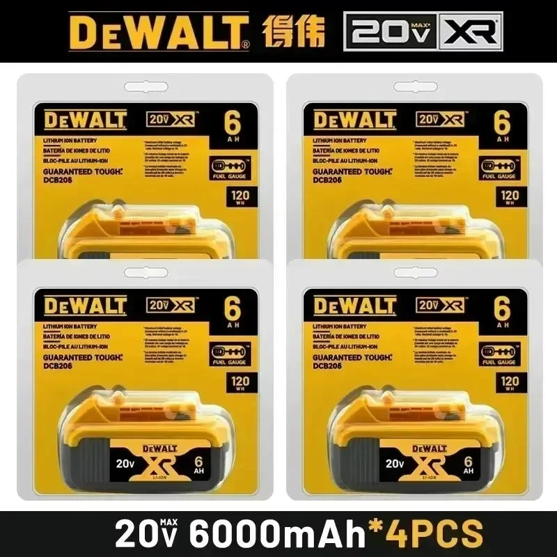 100% Original DeWalt 20V 6.0Ah Battery Power Tool Replacement for DeWalt DCB184 DCB181 DCB182 DCB200 6.0Ah 18Volt 20v Battery.