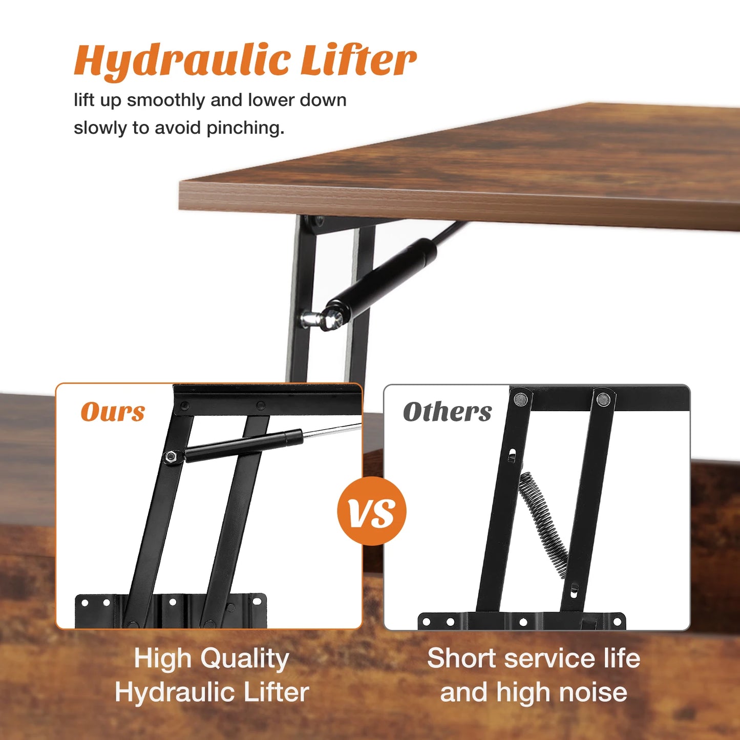 MCQ 39.37"x19.7" Wood Living Room Lift Top Coffee Tables Adjustable Storage Shelf Easy Lift Or Lower For Tea Dining Tables