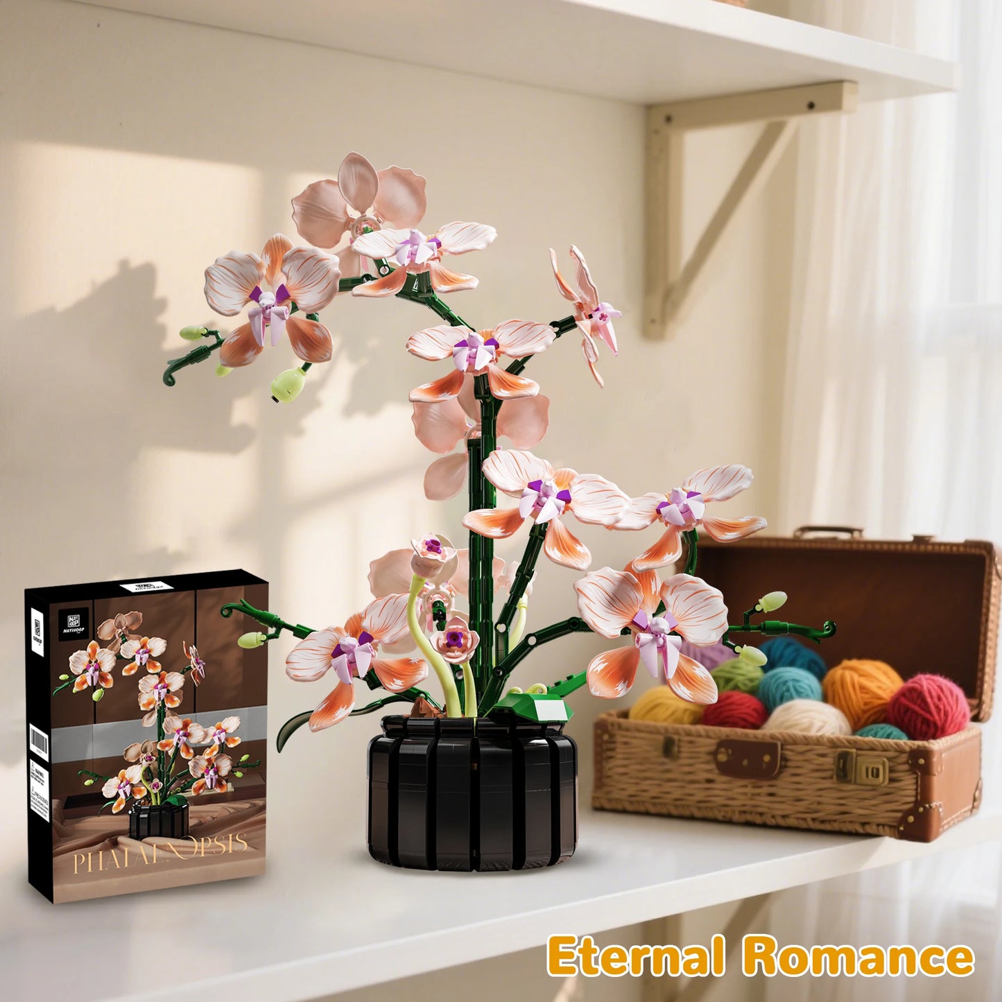 866 PCS Creative Bouquet Orchid Flowers Building Blocks  Romantic Home Decoration Bricks Toys  Valentine's Day Gift 10311