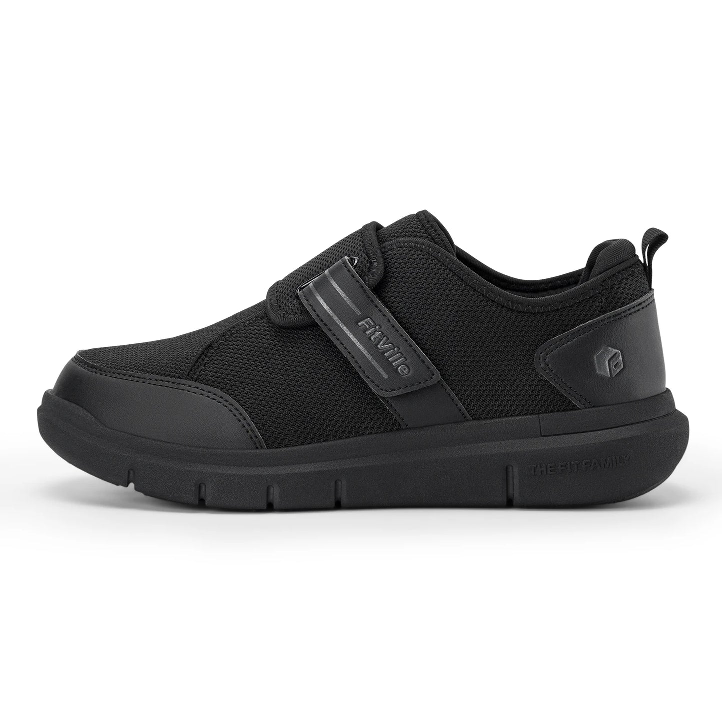 FitVille Diabetic Shoes for Men Extra Wide Hook and Loop Walking Shoes for Elderly for Swollen Feet Foot Pain Relief Neuropathy