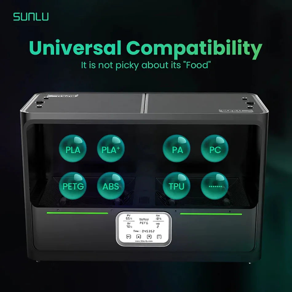SUNLU S4 3D Filament Dryer Support PLA PETG PLA + 4 Rolls 1KG 1.75/2.85/3MM Filament Gear Easy Operation Free And Fast Shipping