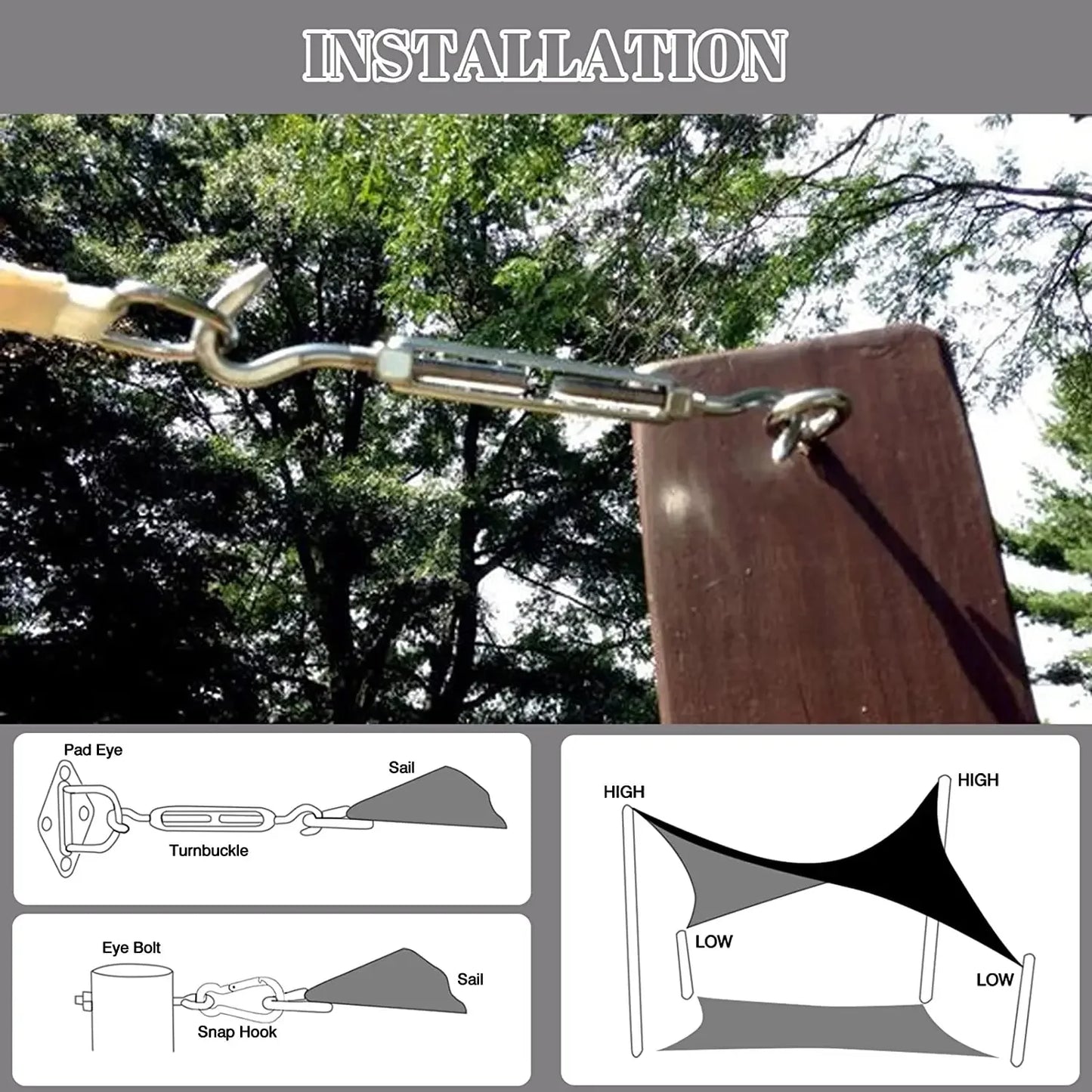 Waterproof Sun Shelter Sunshade Protection Shade Sail Awning Camping Shade Cloth Large For Outdoor Canopy Garden Patio 40%OFF