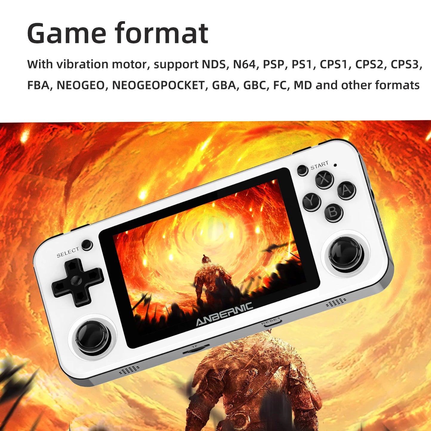 ANBERNIC RG351P Handheld Retro Game Console 3.5 Inch IPS Screen 64G TF Card 2500 Classic Games 3500 mAh Double 3D rocker Gift