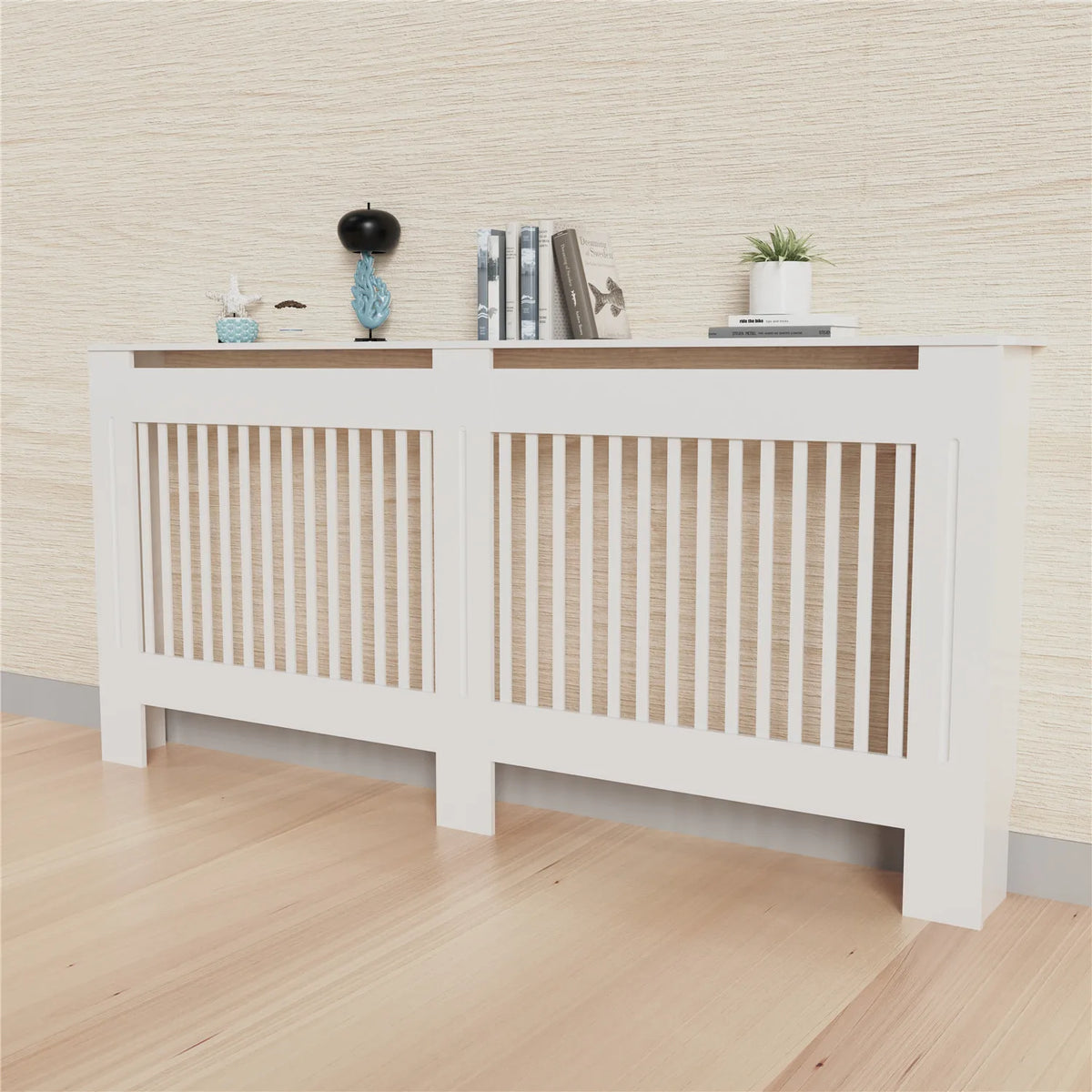 Modern MDF Wood Radiator Cover Cabinet With Ventilated Grill Shelf