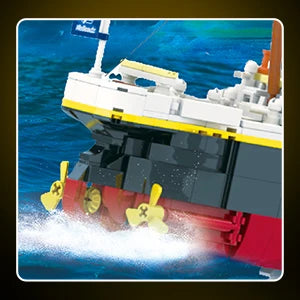 Titanic Building Set with LED-2 in 1 Titanic Ship Mini Block Ship Model with Glacier Display Stand Toy Gift for Adults Kids10+