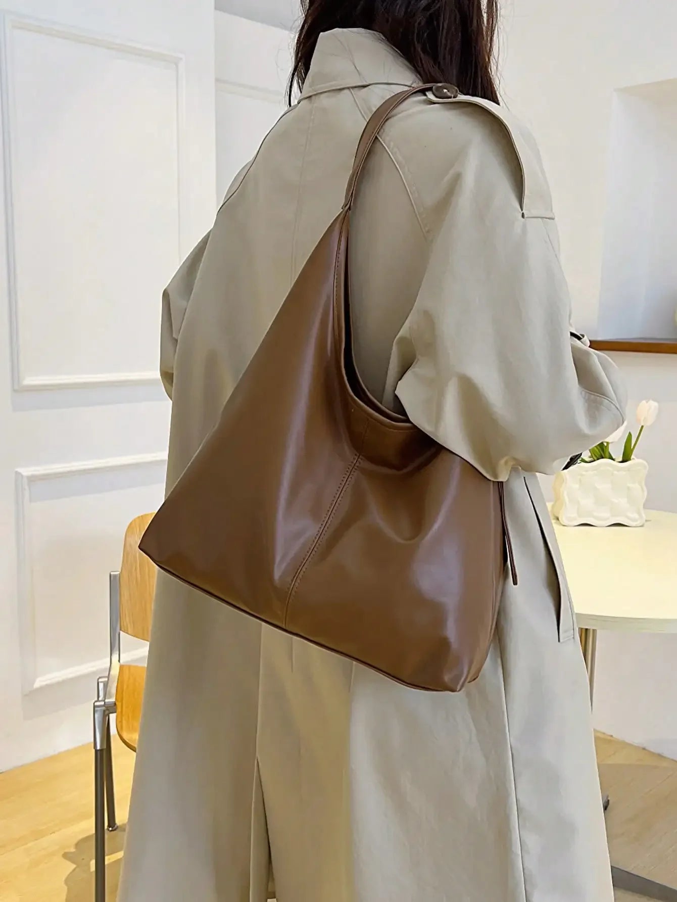 Large Capacity Solid Color Women's Shoulder Bag, Multifunctional Crossbody Bag, Women's Shoulder Tote Bag, Large Capacity Crossbody Tote Bag, Casual Work Bag