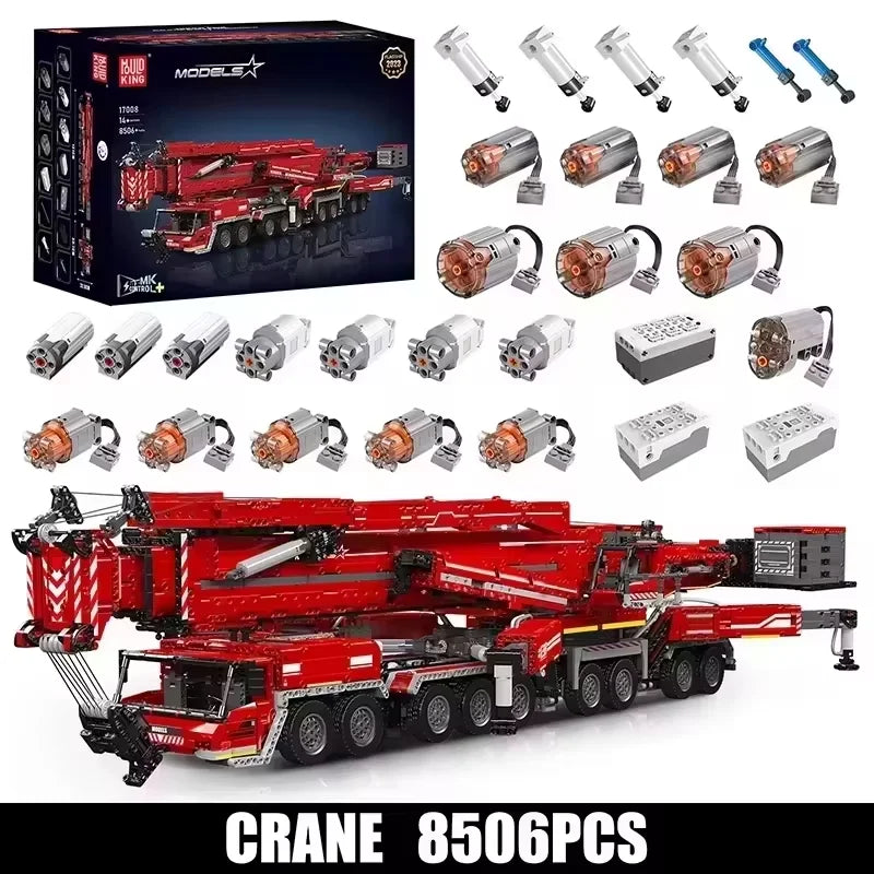 Mould King 17007/17008 Technical Car Toys Motorized LTM 11200 Crane Truck Building Block Assembly Model Brick Kid Christmas Gift