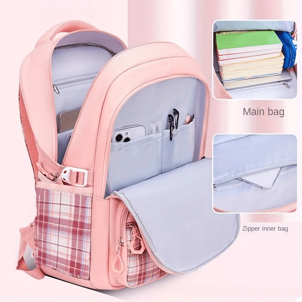 Backpack Student Backpack With Multiple Pockets, Large Capacity, Breathable And Lightweight Schoolbag With Reflective Strips