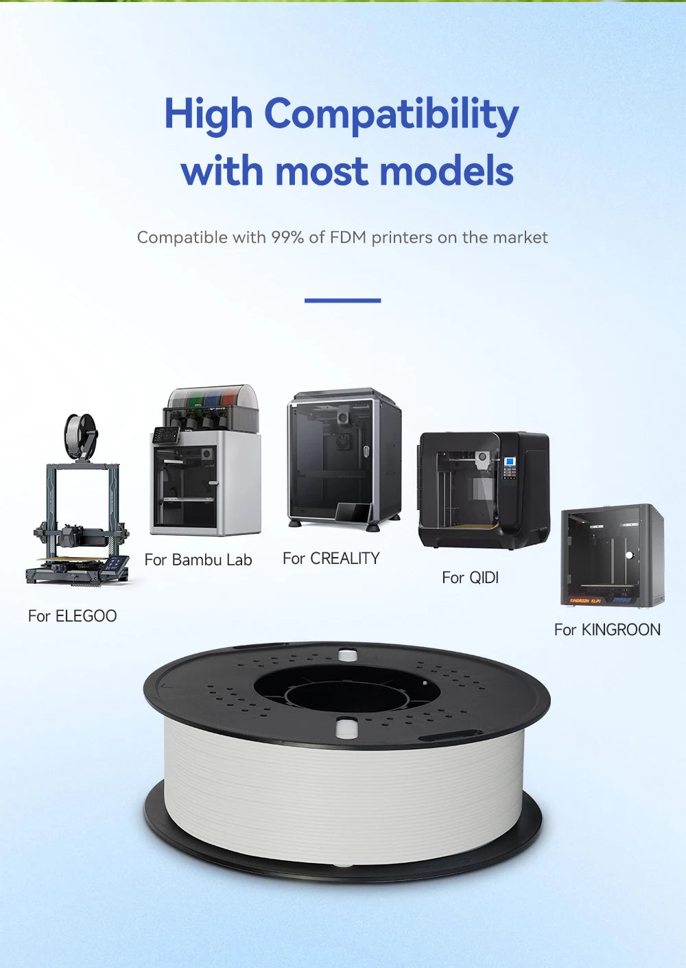 KINGROON 10KG PLA/PETG Filament 1.75mm 3D Printing Plastic Material Accuracy ±0.03mm Fast Shipping Fit Most FDM Printers