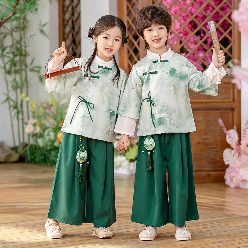 Chinese Hanfu Children Clothing Cosplay Performance Costume Kids Clothes Ethnic Style Children's Sets Girl Suit Two Piece Boy
