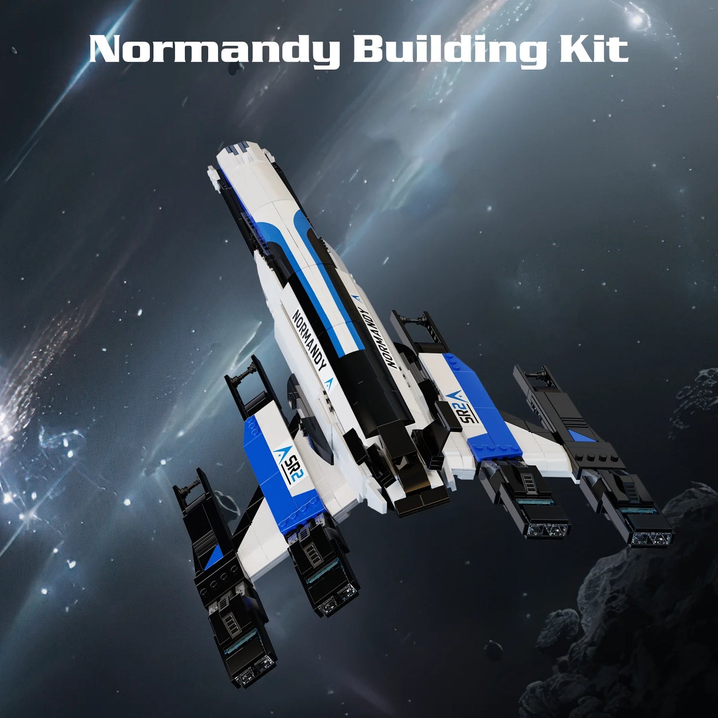 Normandy SR-2 Spaceship Building Blocks Set with Display Stand,Brithday Gifts for Fans Adults