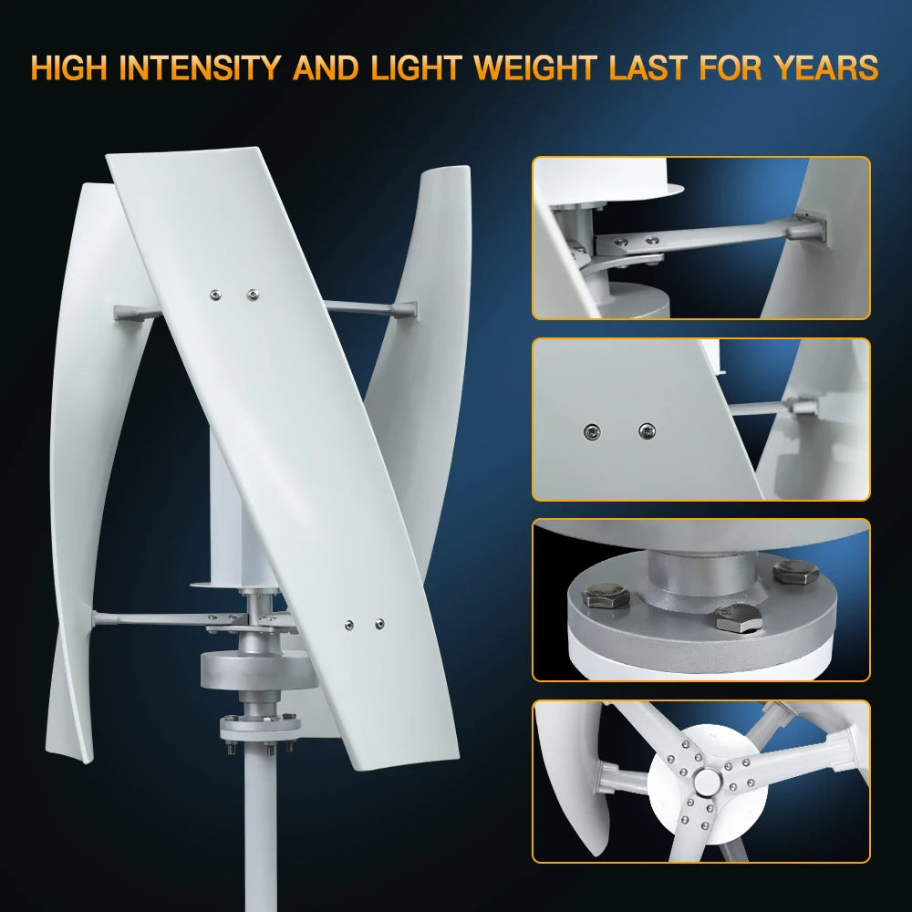 5000W 10000W Vertical Wind Turbine  12V/24V/48V Low Noise Free MPPT Controller Duty-Free Delivery In Poland