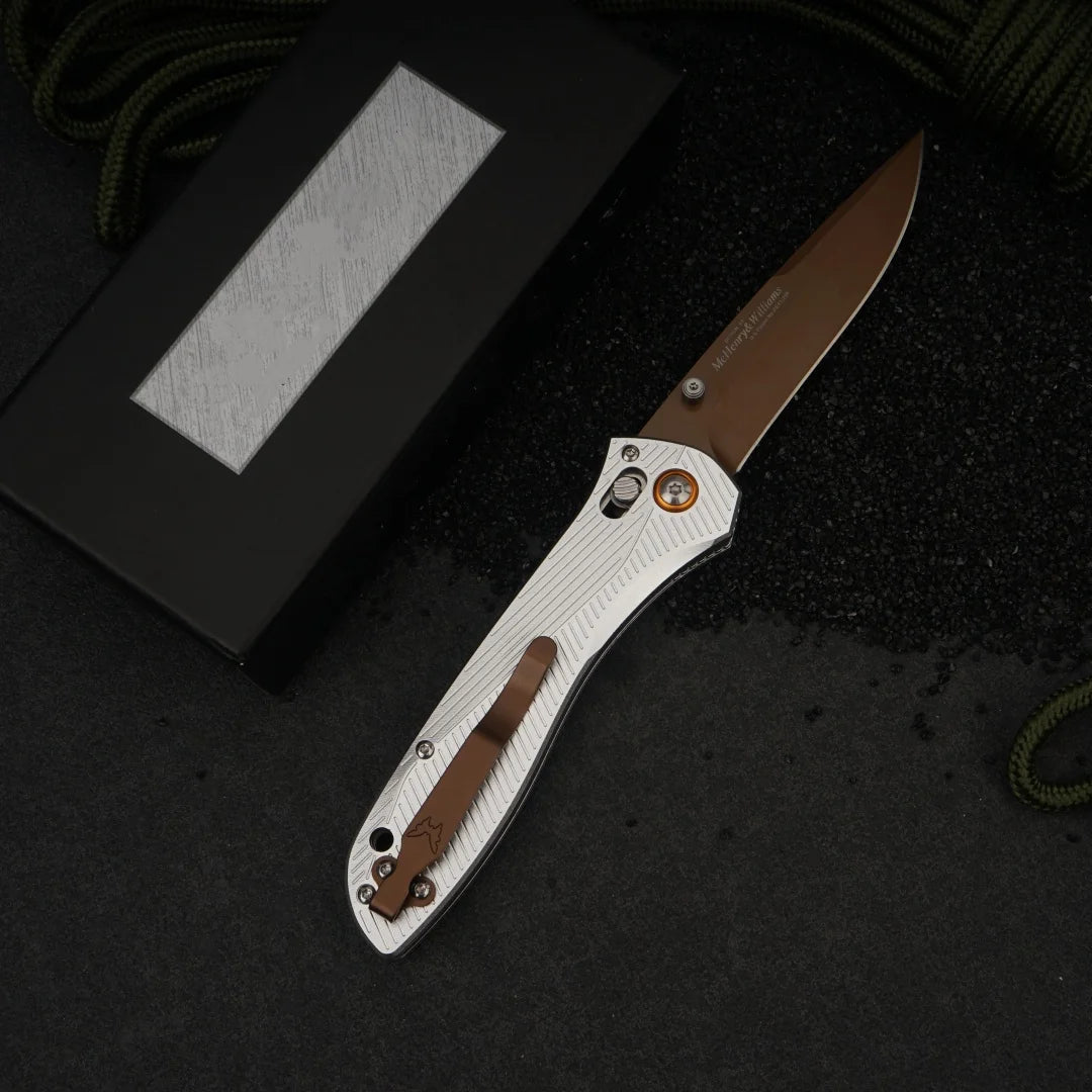 Factory Direct 710 Silver Handle Folding Pocket Knife, 9Cr18MoV Sharp Blade with Light Aviation Aluminum Handle, Custom Logo Engraving Supported, Gift Knife for Birthday & Holiday, Wholesale & Retail Available, US Local Wareh