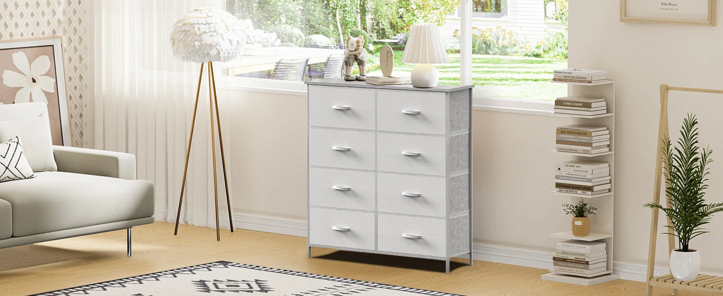 JHK Kids Wardrobe Dresser With 8 Drawers Steel Frame