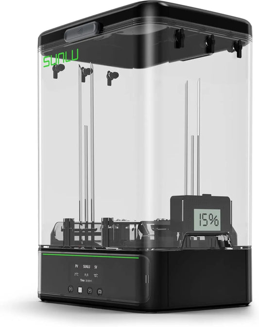 SUNLU SP2 Filament Dry Box,Dry Box, 3D printing Fits 2x1kg/1x3kg spools,1.75-2.85mm. Smart temp control,Fast Shipping
