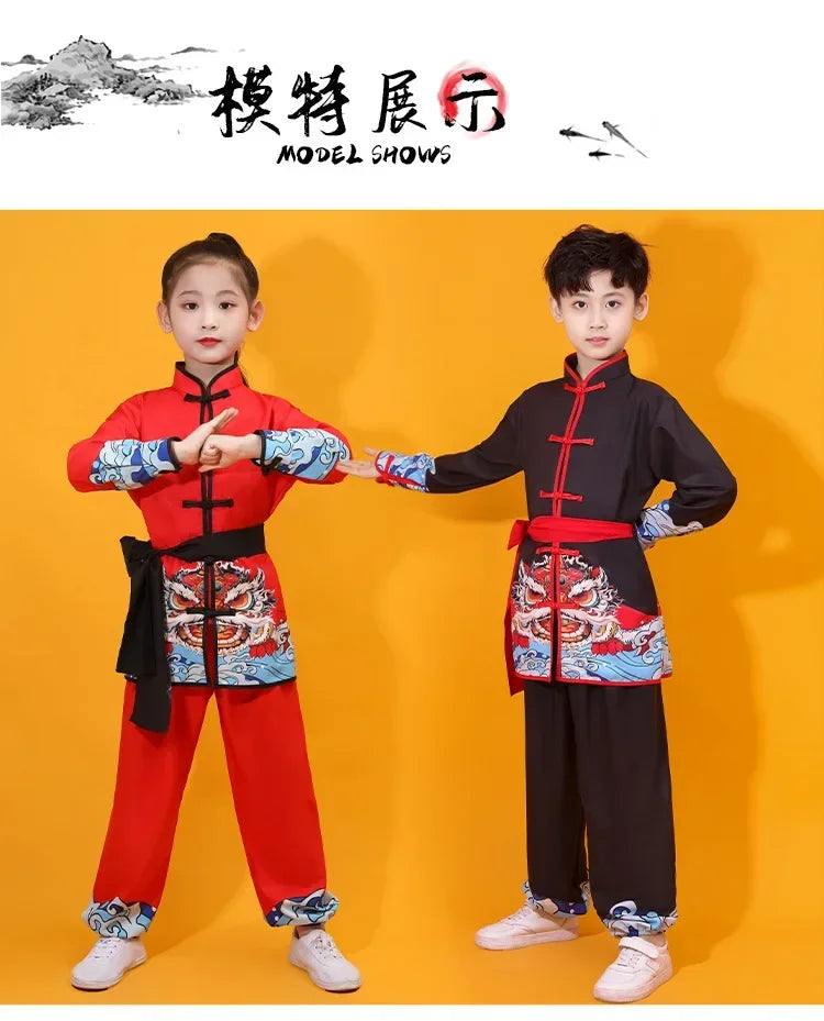 Chinese Kung Fu Uniform Children Wushu Sets Baby Martial Arts Costumes Girl Suit Perform Outfit Kids Clothes Boy Tai Chi Set