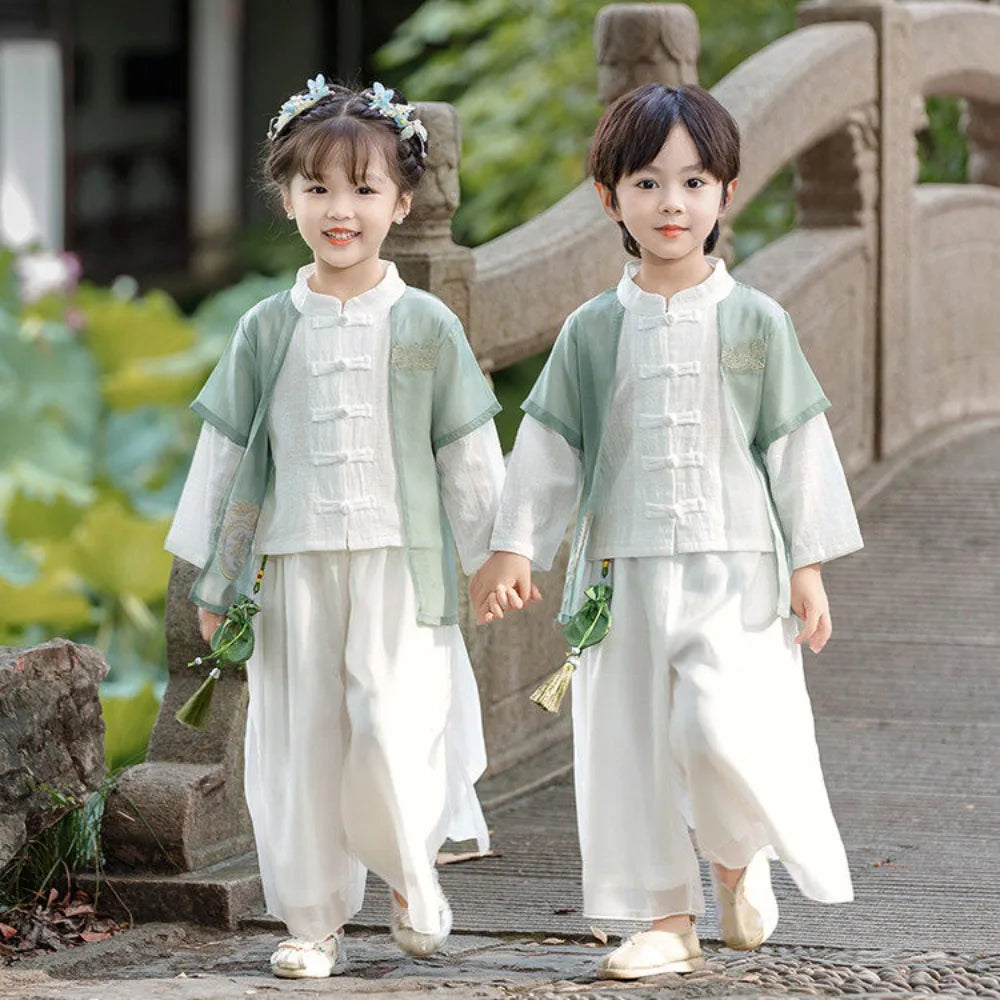 Chinese Hanfu Children Clothing Cosplay Performance Costume Kids Clothes Ethnic Style Children's Sets Girl Suit Two Piece Boy