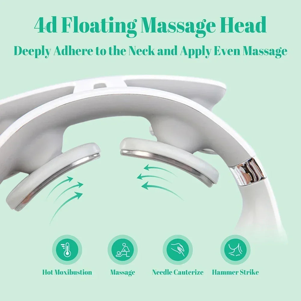 Cervical Massager 16 Modes USB Smart Pulse Heating 4 Neck Massager for Neck Tension Neck Massager Vibrator Heating Massager