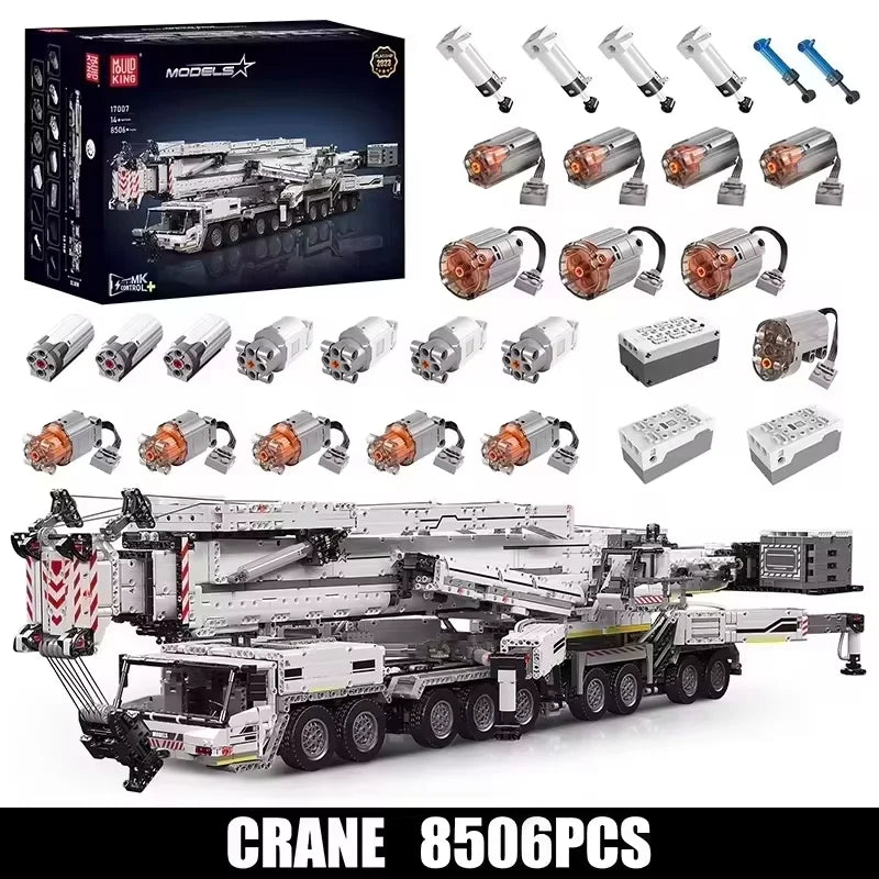 Mould King 17007/17008 Technical Car Toys Motorized LTM 11200 Crane Truck Building Block Assembly Model Brick Kid Christmas Gift