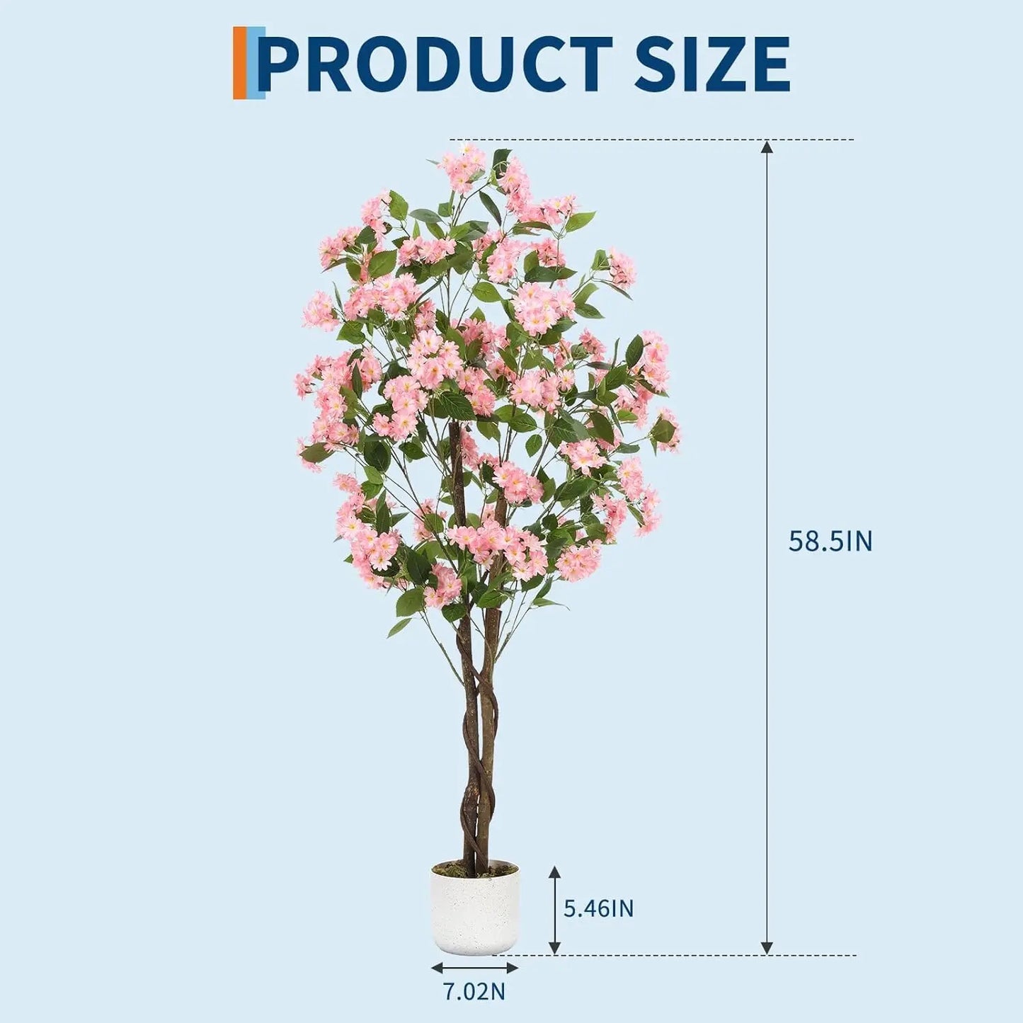 Artificial Osmanthus Tree, Tall Potted Fake Osmanthus Trees, Faux Plant in Planter with Lifelike Flowers for Home Office Decor