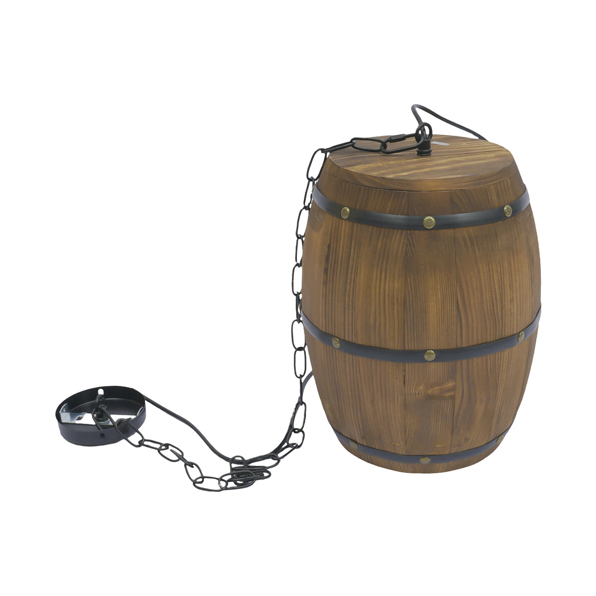 Retro Wood Wine Barrel Pendant Light，Industrial Ceiling Lamp ，Vintage Chandelier Light Fixtures for Bar Cafe Home Restaurant